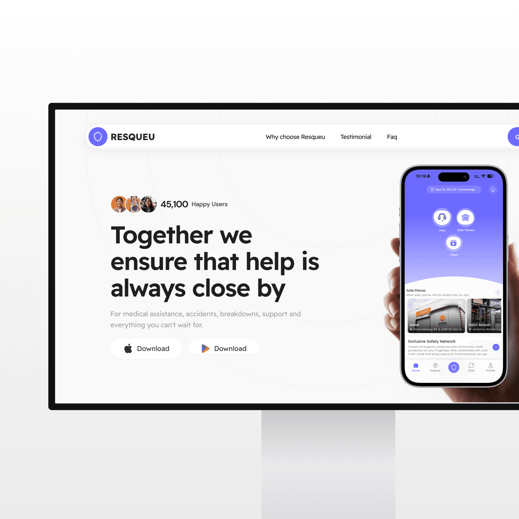 Resqueu - Mobile App Development